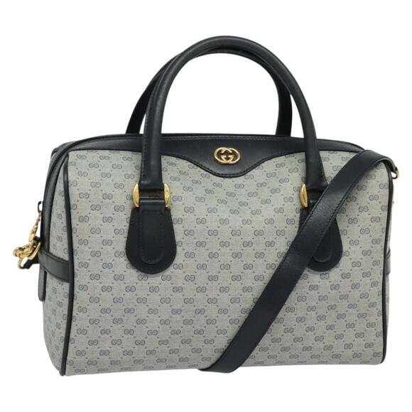 GUCCI Micro GG Supreme Hand Bag Pvc Navy Gold 002 904 002 904 - Picture 1 of 16